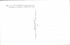 POSTAL MODERNA el lago passage de Annecy de las ebulliciones de Bafeau del barco del lago