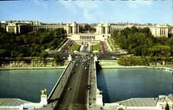 MODERN CARD Paris the bridge of Iena the Seine and the palate of Chaillot