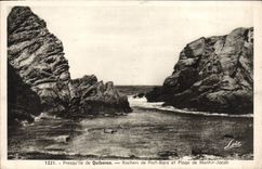 CPA Presquile De Quiberon Rochers De Port Bara Et Plage De Monhir Jacob