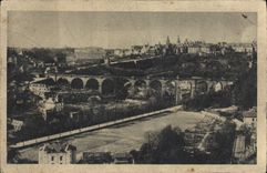 VINTAGE POSTCARD Luxembourg Suburb of Clausen and high Ville