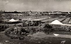 POSTAL MODERNA Sables d'Olonne pantanos del agua salada en la paja inferior