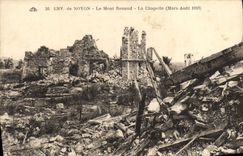 CPA Env de Noyon Le Mont Renaud La chapelle Militaria