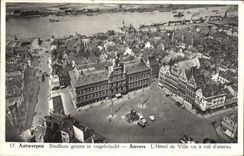 POSTAL Amberes de la VENDIMIA que el ayuntamiento que considera como el cuervo vuela