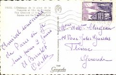 CPM Paris L'obelisque De La Place De La Concorde et l'Arc de TRiomphe