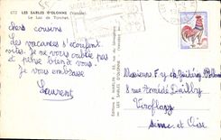 POSTAL MODERNA Sables d'Olonne el lago Tanchet