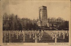 VINTAGE POSTCARD Castle Thierry Cemetery Amercain de Belleau Militaria