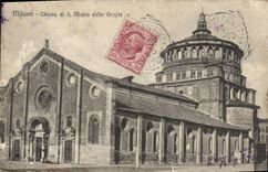 VINTAGE POSTCARD Milano Chiesa di Maria Delle Grazie