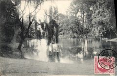 VINTAGE POSTCARD Brussels Josephat Park the pond