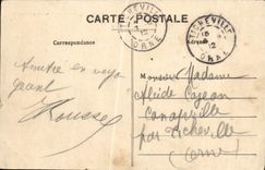 VINTAGE POSTCARD Heavy the Couronnee Statue in front of the rosary