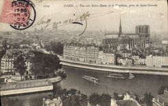 CPA Paris Vue Sur Notre Dame et le Pantheon prise de Saint Gervais 