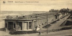 VINTAGE POSTCARD Ostend Gallery Promenade and Panorama Towards Kursaal