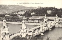 VINTAGE POSTCARD San Sebastian Puente of Maria Cristine