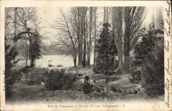 VINTAGE POSTCARD Wood De Vincennes Edges of the Lake Daumesnil