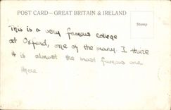 VINTAGE POSTCARD Oxford Magdalen College