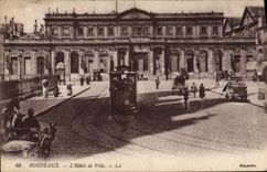CPA Bordeaux L'Hotel de Ville Tramway
