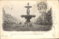 VINTAGE POSTCARD Bordeaux One of the fountains of the alleys of Tourny