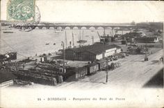 VINTAGE POSTCARD Bordeaux View of the Bridge of Pierre