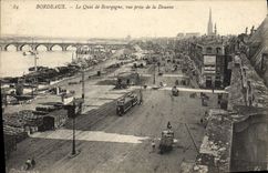 CPA Bordeaux Le Quai de Bourgogne Vue Prise de la Douane Tramway
