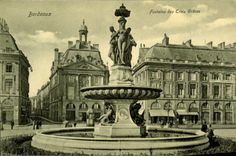 VINTAGE POSTCARD Bordeaux Fountain of the Three Graces