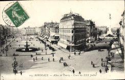 VINTAGE POSTCARD Bordeaux Alleys of Tourny Course of July XXX