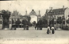 CPA Bordeaux Parc Bordelais La grille vue interieure et Avenue Carnot