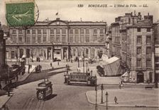 CPA Bordeaux L'Hotel de Ville Tramway