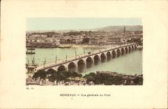 VINTAGE POSTCARD Bordeaux View of the Bridge