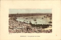 VINTAGE POSTCARD Bordeaux View of the roads