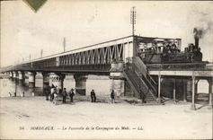 CPA Bordeaux La Passerelle de la Compagnie du Midi Train
