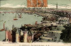 VINTAGE POSTCARD Bordeaux View of the Quays