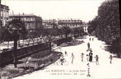VINTAGE POSTCARD Bordeaux the Public garden the alley of the terrace