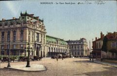 VINTAGE POSTCARD Bordeaux Train station Holy Jean