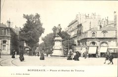 VINTAGE POSTCARD Bordeaux Places and Rules of Tourny