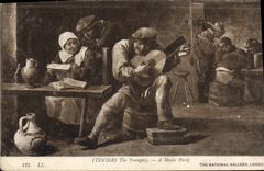 VINTAGE POSTCARD Teniers The Younger has Music Party London National Gallery