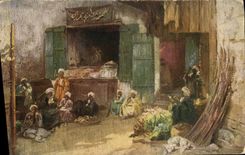 CPA C Wuttke Assuan Cuisine au bazar Egypt Egypte