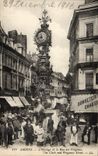 VINTAGE POSTCARD Amiens the Clock and the Street of Vergeaux