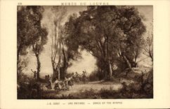 VINTAGE POSTCARD Museum of Louvre J B Corot Crossbred