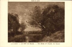 VINTAGE POSTCARD Museum of Louvre J B Corot the Bridge of Palluel