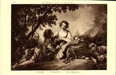 VINTAGE POSTCARD Museum of Louvre F Butcher Haversack