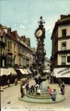 VINTAGE POSTCARD Amiens the clock and the street of Vergeaux Hosiery