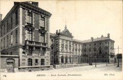 VINTAGE POSTCARD Amiens Teacher training school Teachers