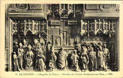 VINTAGE POSTCARD Crotoy Vault St Pierre Retable of the Furnace bridge Woodcarvings