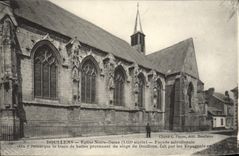VINTAGE POSTCARD Doullens Church Notre Dame southernmost Frontage