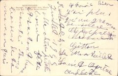 VINTAGE POSTCARD Montdidier Public garden War memorial and Seen on the church Saint Pierre