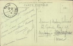 Catedral y mercado de Amiens de la POSTAL de la VENDIMIA en el agua