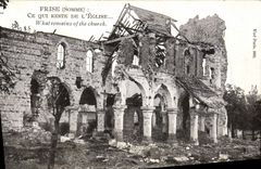 VINTAGE POSTCARD Frise What Remains Militaria Church
