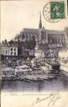 VINTAGE POSTCARD Amiens Cathedrele and Market on water