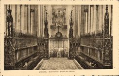 VINTAGE POSTCARD Amiens Cathedral Stalls of the Chorus Organ