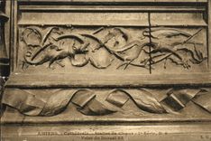 VINTAGE POSTCARD Amiens Cathedral Stalls of the chorus Plank of the Dorsal one