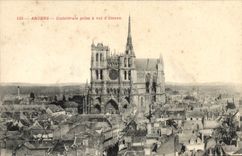 CPA Amiens Cathedrale prise a vol d'Oiseau 